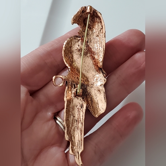 Parrot bird brooch rhinestones sparkly pin Big tropical rainforest New Colorful - Picture 4 of 12